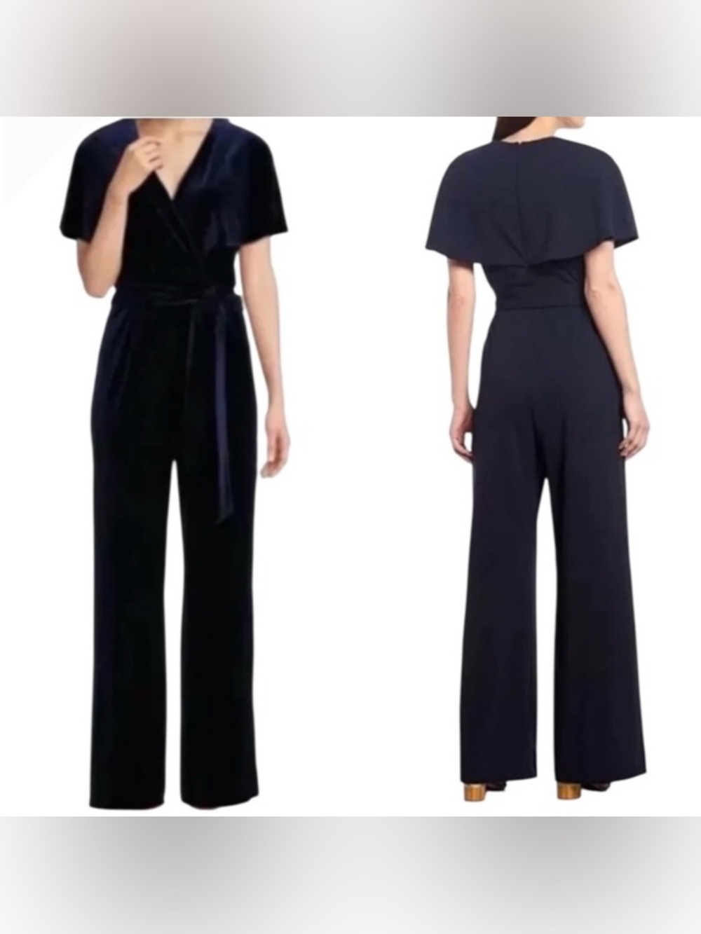 Alex Marie Navy Wrap Jumpsuit